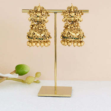 Temple Jhumka Earrings Zayn Luxury Jewellery